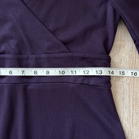 Eddie Bauer Faux Wrap Long Sleeve Purple Dress Womens Small Travel Comfycore - Picture 11 of 12